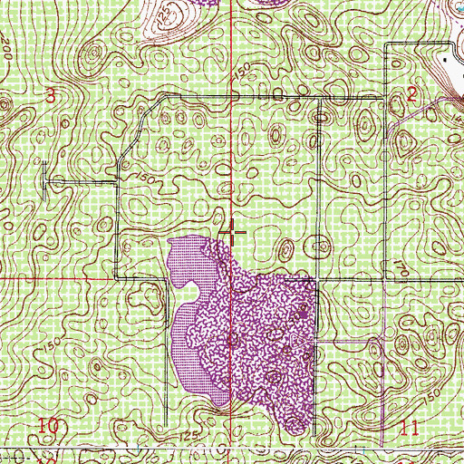 Topographic Map of Tulley Sand Mine, FL