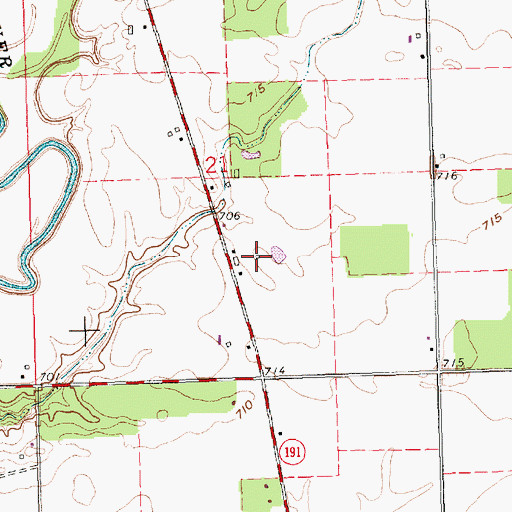 Topographic Map of Sloan Farms, OH