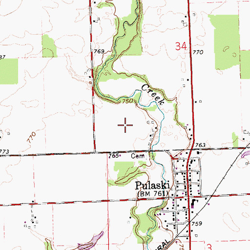 Topographic Map of Stoney Ridge Farm and Winery, OH