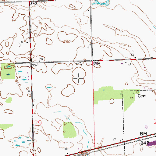 Topographic Map of Goebel Farms, OH