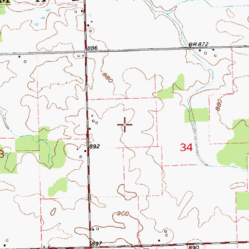 Topographic Map of Cummins Farms, OH