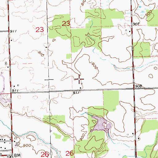 Topographic Map of Hinkle Farms, OH