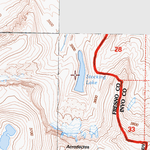 Topographic Map of Stocking Lake, CA