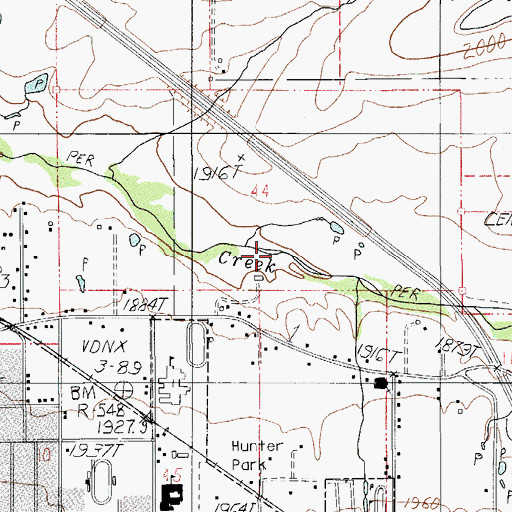 Topographic Map of Cemetery Creek, OR