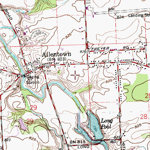 Topographic Map of Allentown Nursery, OH