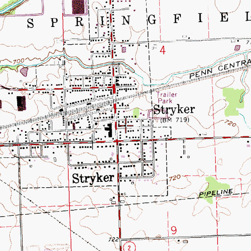 Topographic Map of Stryker United Brethren Church, OH