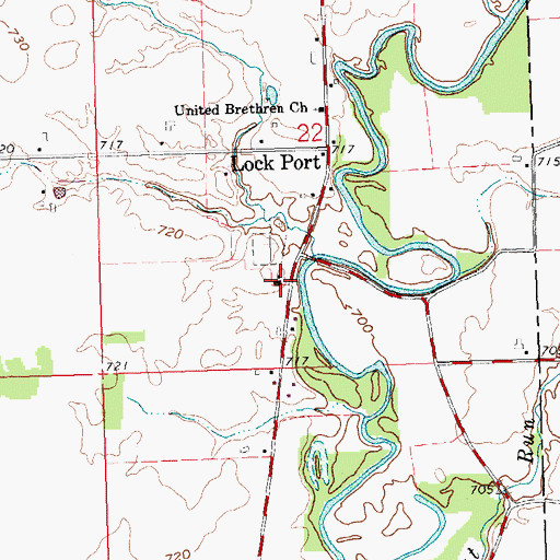 Topographic Map of Lockport Mennonite Church, OH
