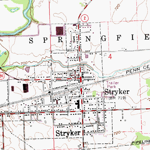 Topographic Map of Stryker Trailer Park, OH