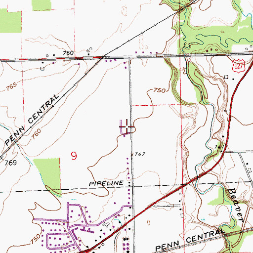 Topographic Map of Bona Vista, OH