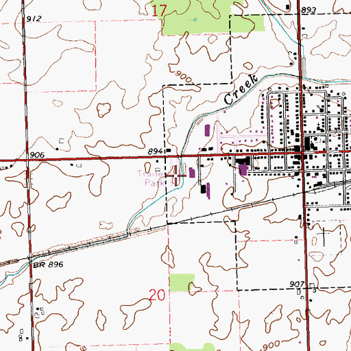 Topographic Map of Edon Home Court, OH