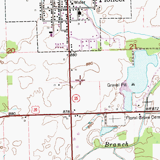 Topographic Map of Pioneer Mobile Home Park, OH