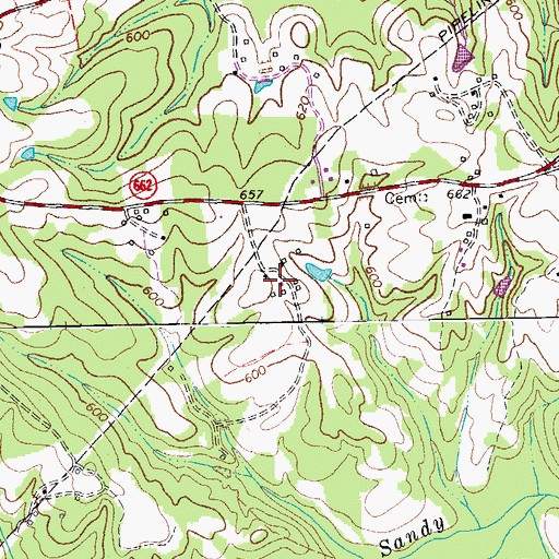 Topographic Map of Walnut Winds Farm, VA