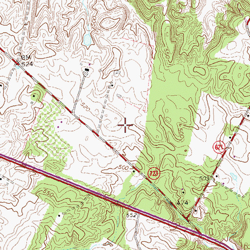 Topographic Map of Sandstone Farms, VA