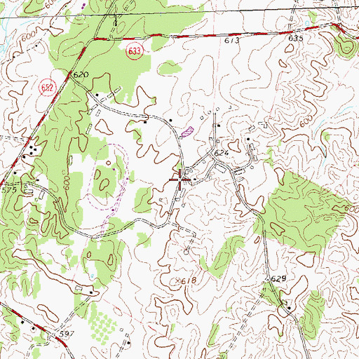 Topographic Map of Marsh Thoroughbred Farm, VA