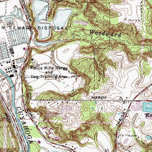 Topographic Map of Akron Regional Landfill, OH