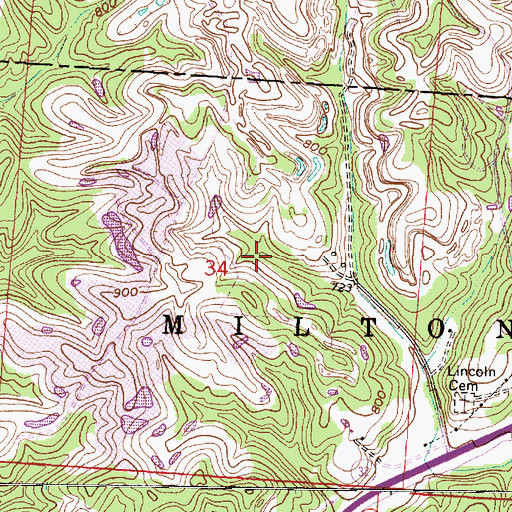 Topographic Map of Beech Hollow Sanitary Landfill, OH