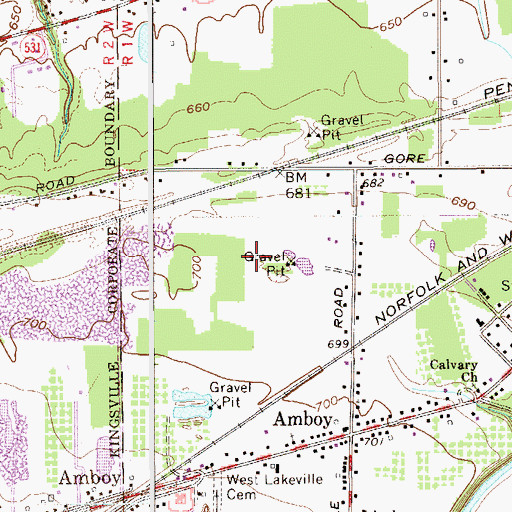 Topographic Map of North Kingsville Landfill, OH
