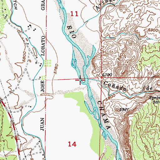 Topographic Map of Caada de los Alamos, NM
