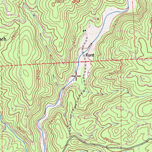 Topographic Map of Greenhorn Creek Pit, CA