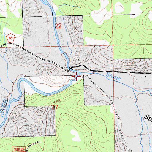 Topographic Map of Stone Coal Creek, CA