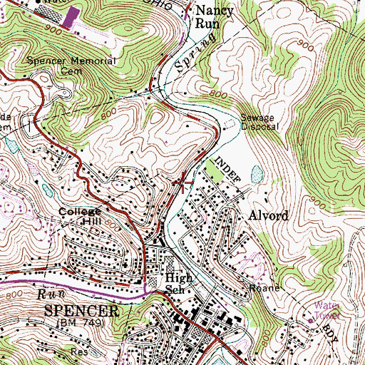 Topographic Map of Love and Kindness Independent Church, WV