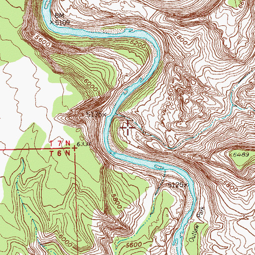 Topographic Map of Outlaw Arch, CO