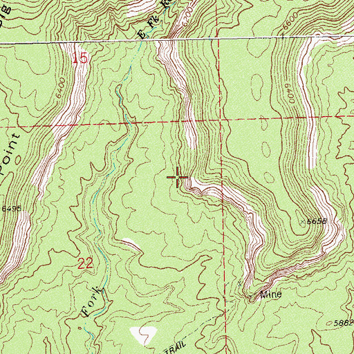 Topographic Map of East Rock Creek Canyon Arch, CO