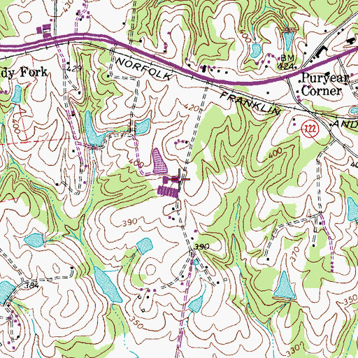 Topographic Map of Aarons Creek Farm, VA