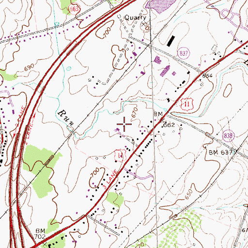 Topographic Map of Dehaven Nursery, VA