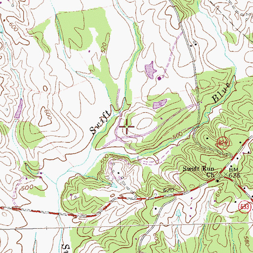 Topographic Map of Mountain View Greenhouse, VA
