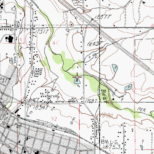 Topographic Map of Beach Creek, OR