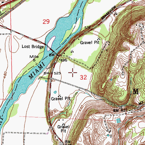 Topographic Map of Lawrenceburg Road Landfill, OH