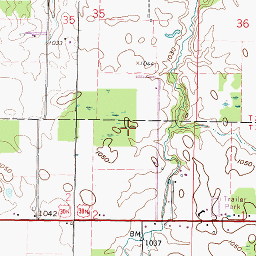 Topographic Map of Crawford County Sanitary Landfill, OH