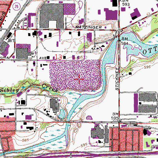 Topographic Map of Dura Avenue Landfill, OH