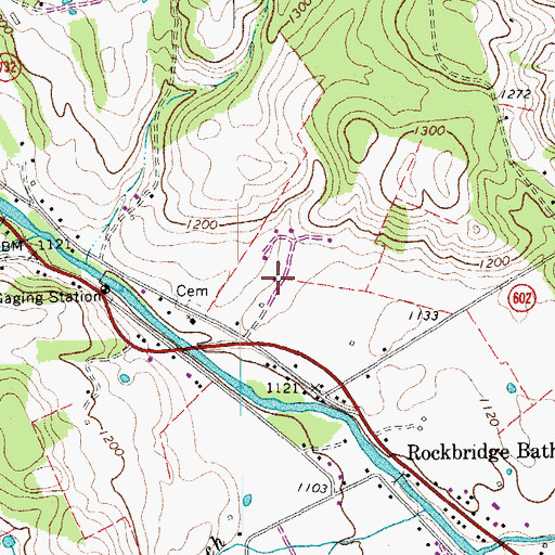 Topographic Map of Mountain View Farm Greenhouses, VA