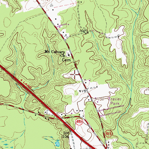 Topographic Map of Evans Evergreen Nursery, VA