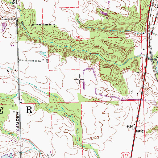 Topographic Map of Preble County Sanitary Landfill, OH