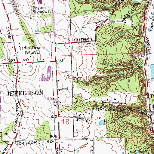 Topographic Map of Stony Hollow Landfill, OH