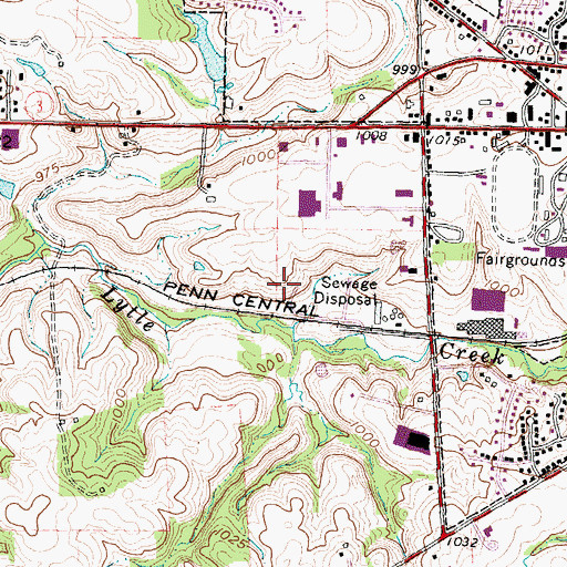 Topographic Map of Wilmington Sanitary Landfill, OH