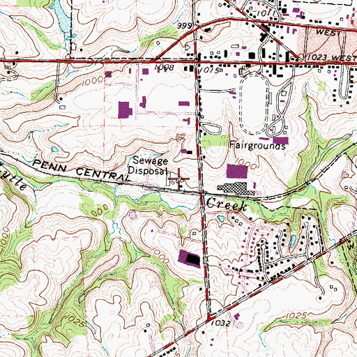 Topographic Map of Wilmington Wastewater Treatment Plant, OH