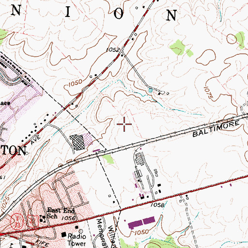 Topographic Map of Wilmington Water Treatment Plant, OH