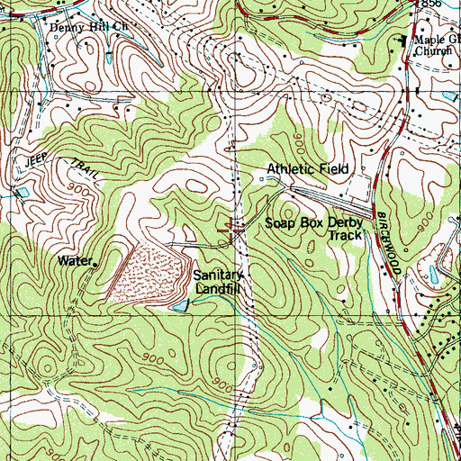 Topographic Map of City of Chattanooga Landfill, TN