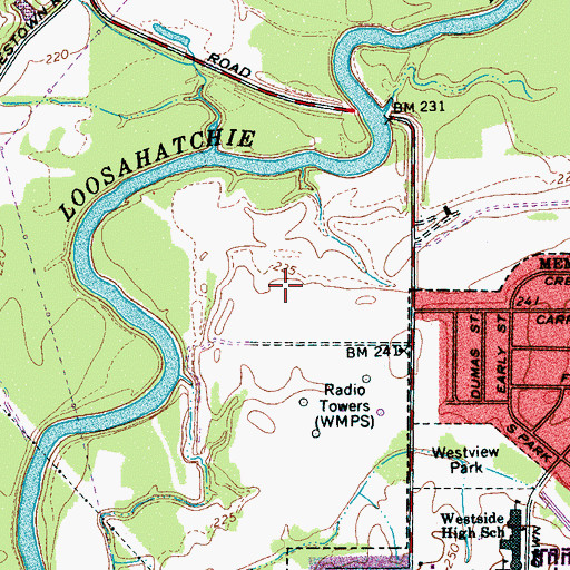 Topographic Map of North Memphis Landfill, TN