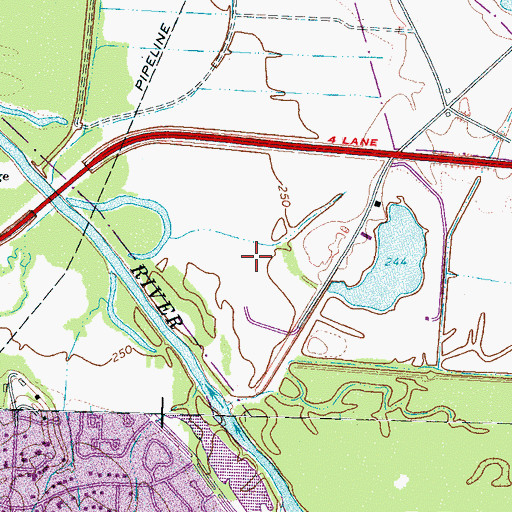 Topographic Map of Shelby County Landfill, TN