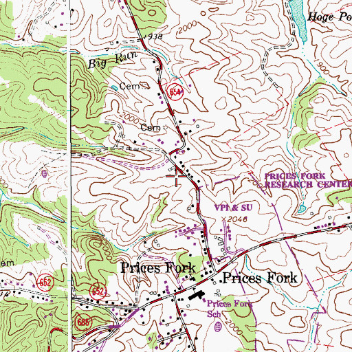 Topographic Map of Crow's Nest Greenhouse, VA