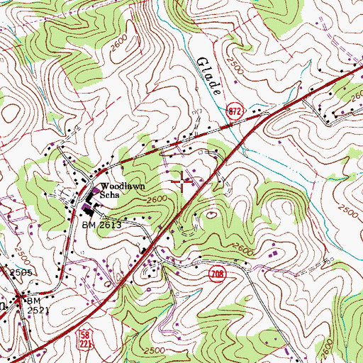 Topographic Map of Jones Nursery, VA
