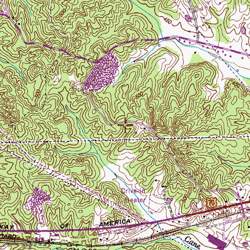 Topographic Map of West Camden Sanitary Landfill, TN