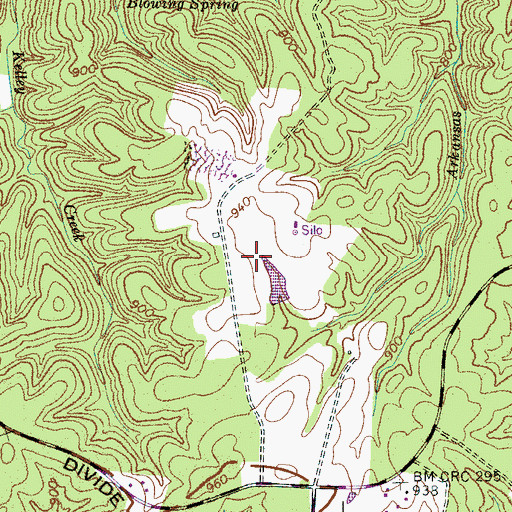 Topographic Map of Williamson County Landfill, TN