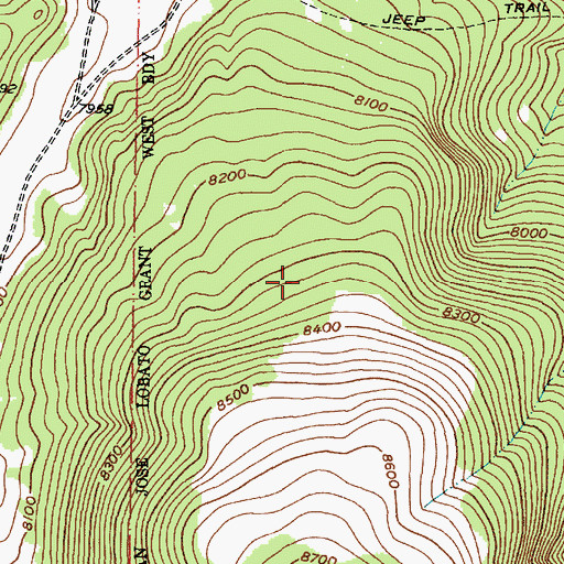 Topographic Map of Cerro Pelon Trick Tank, NM