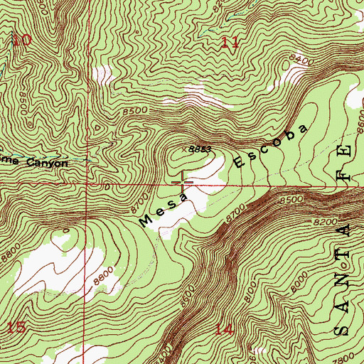 Topographic Map of Escoba Trick Tank, NM